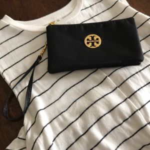 Tory Burch Black Nylon Wristlet